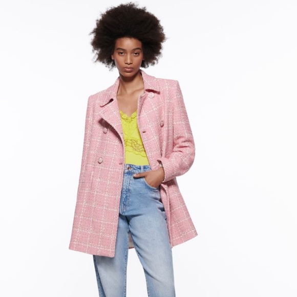 TEXTURED PLAID COAT || ZARA || YKCLOSET - Picture 2 of 10